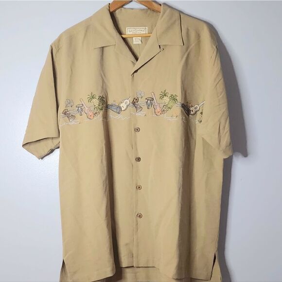 Boca Classics island wear 100% silk  Hawaiian shirt button vacation beach men L - Picture 1 of 6